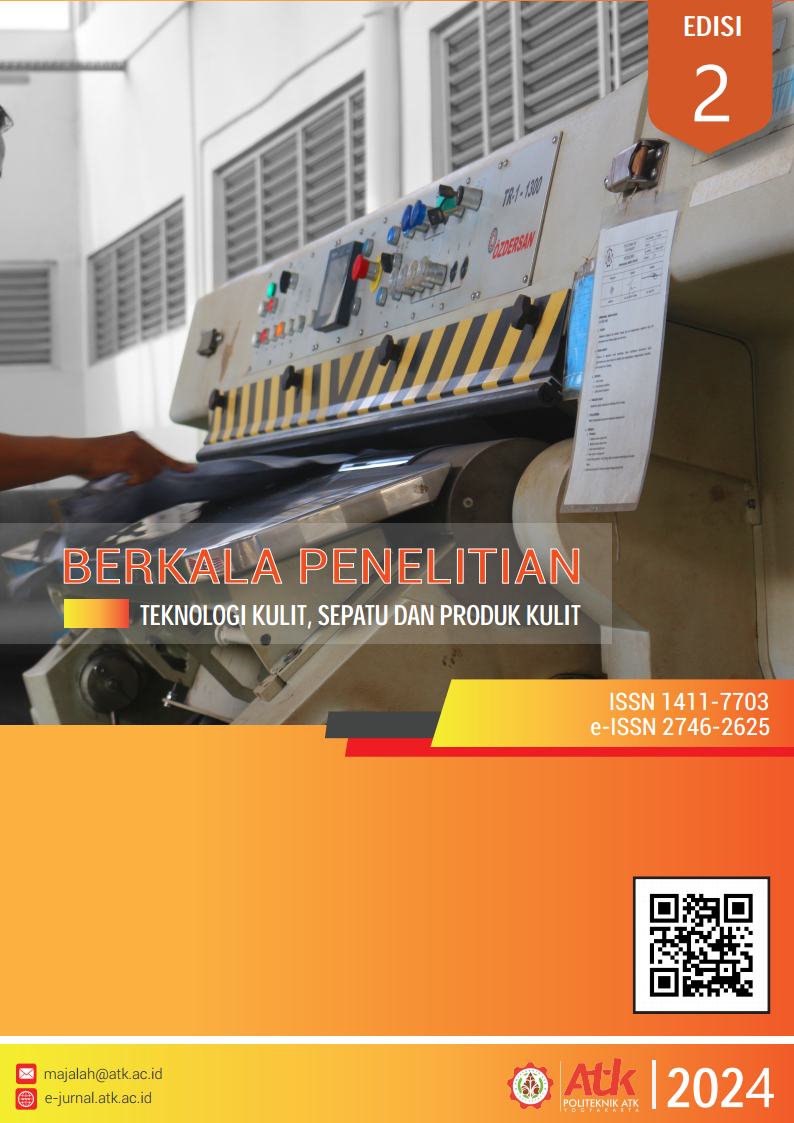 View Vol. 23 No. 2 (2024): Berkala Penelitian Kulit, Sepatu, dan Produk Kulit